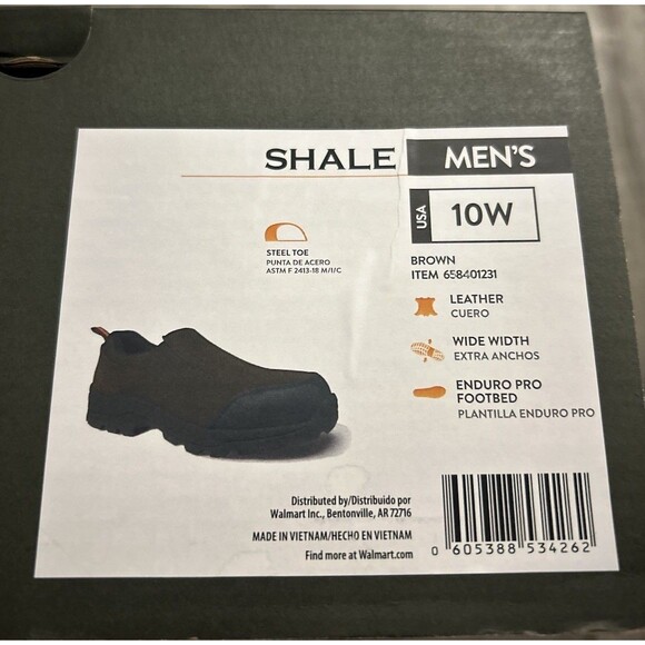 Brahma Men’s Work Shoes Shale Slip On Leather Steel Toe Brown Size 9, 10, 11 - Picture 1 of 15